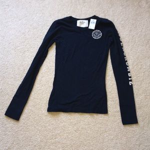 Navy form-fitting top